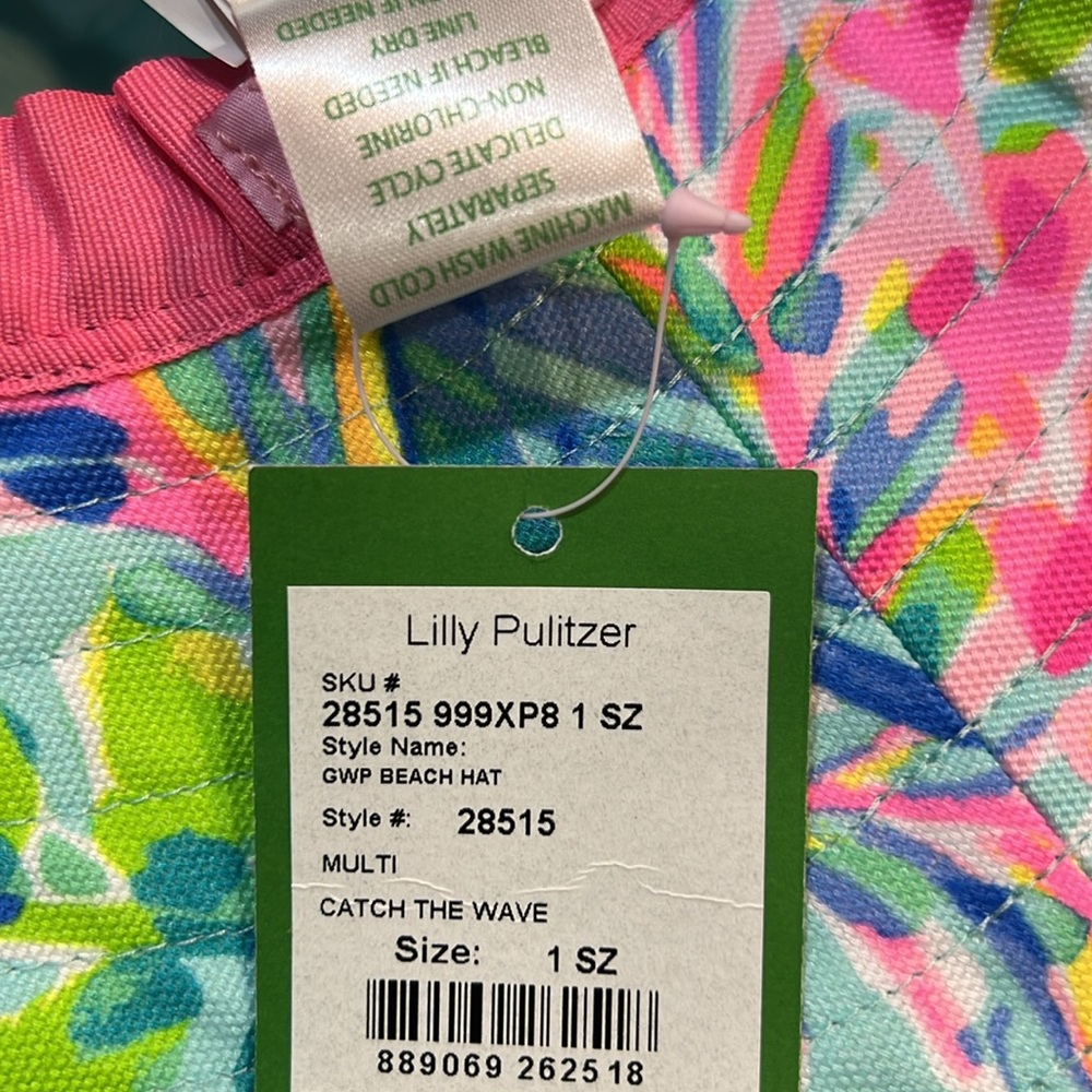 Lilly Pulitzer NWT OS Catch the Wave Beach Sun Hat - Picture 2 of 4